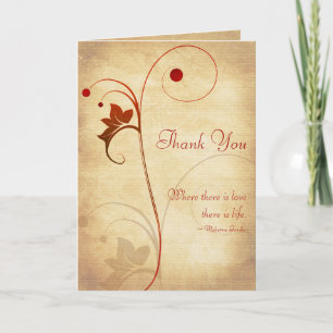 Tarjeta de agradecimiento de boda de otoño persona