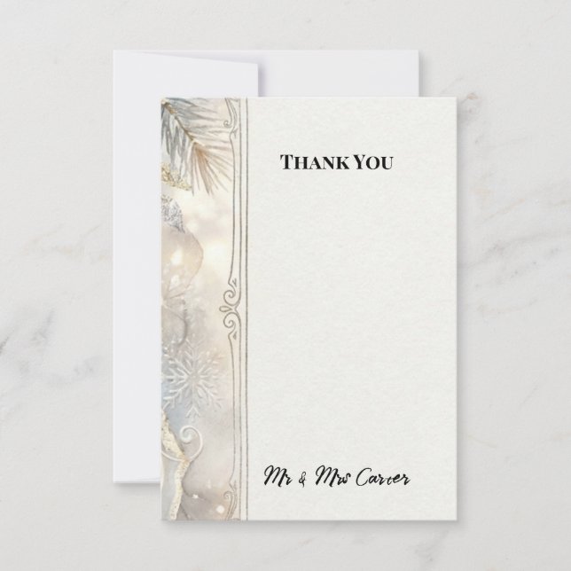 Tarjeta de agradecimiento de boda de palma neutra  (Anverso)