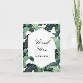Tarjeta de agradecimiento de boda de palmera de pl