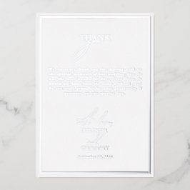 Tarjeta de agradecimiento de boda de papel de plat