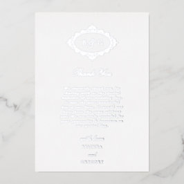 Tarjeta de agradecimiento de boda de papel de plat