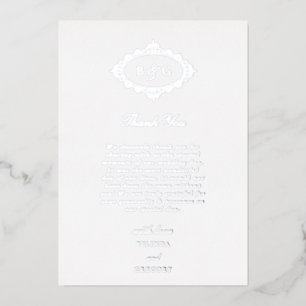 Tarjeta de agradecimiento de boda de papel de plat