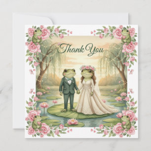 Tarjeta de agradecimiento de boda de pareja de ran