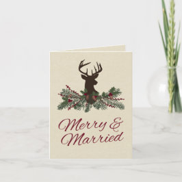 Tarjeta de agradecimiento de boda de pino rústico