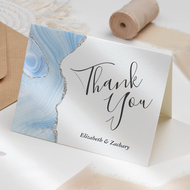 Tarjeta de agradecimiento de boda de plata Baby Bl (Subido por el creador)