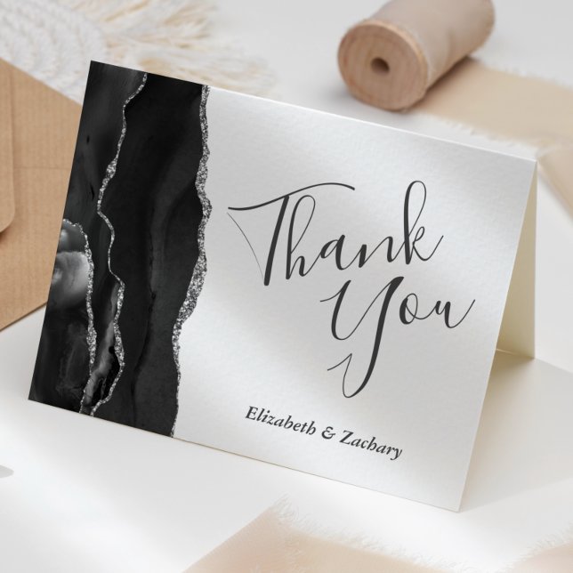 Tarjeta de agradecimiento de boda de plata de ágat (Subido por el creador)