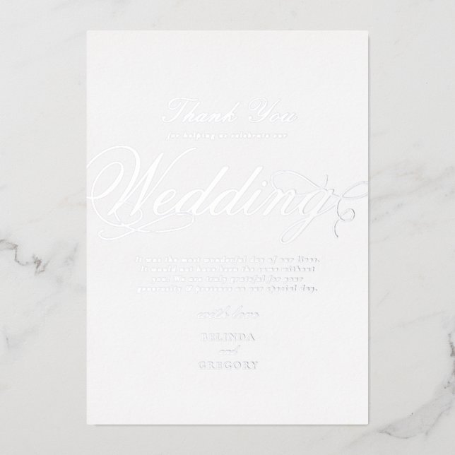 Tarjeta de agradecimiento de boda de plata real bl (Anverso)