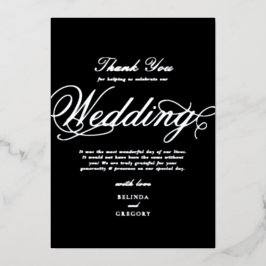 Tarjeta de agradecimiento de boda de plata real ne