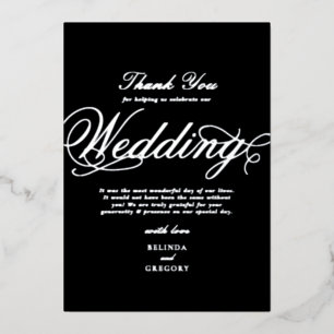 Tarjeta de agradecimiento de boda de plata real ne
