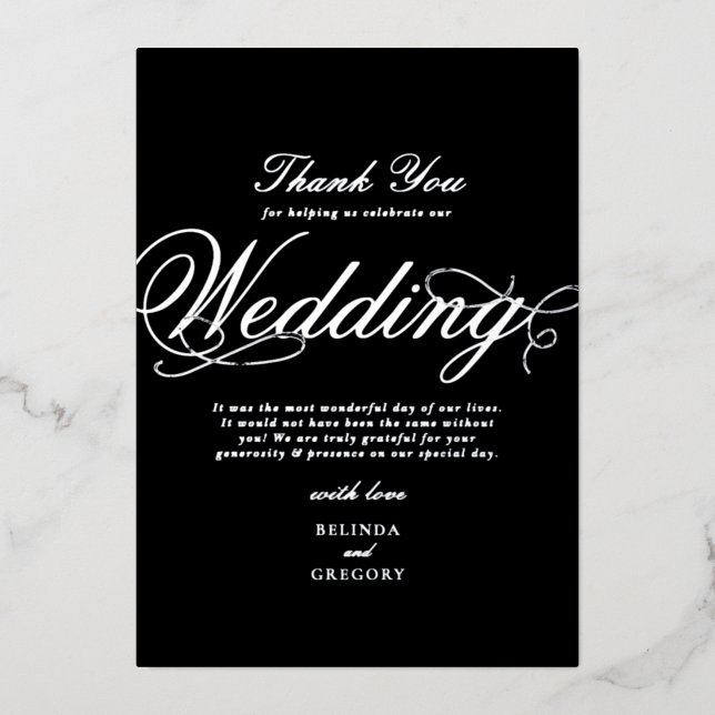 Tarjeta de agradecimiento de boda de plata real ne (Anverso)