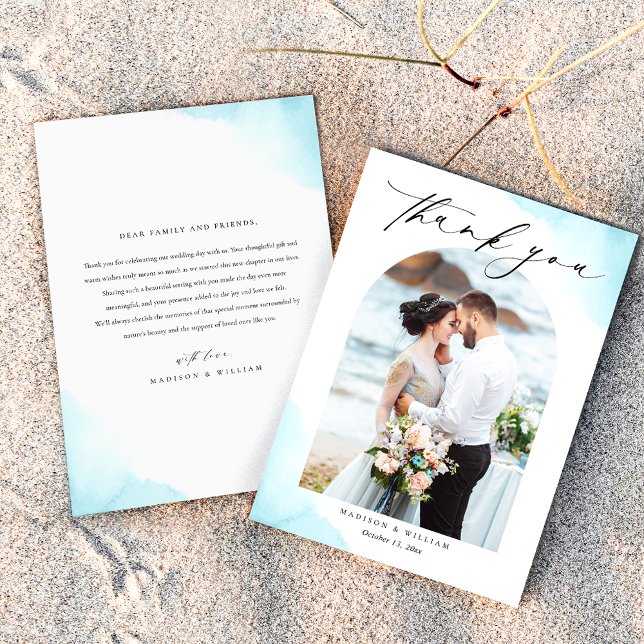 Tarjeta de agradecimiento de boda de playa (Subido por el creador)