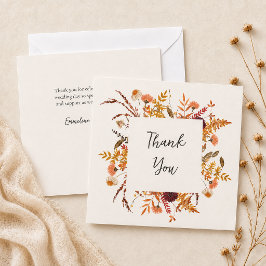 Tarjeta de agradecimiento de boda de prado otoñal