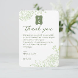 Tarjeta de agradecimiento de boda de ranúnculo ver