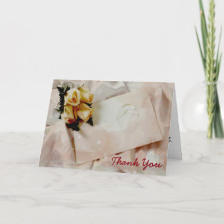 Tarjeta de agradecimiento de boda de rosa amarilla