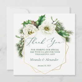 Tarjeta de agradecimiento de boda de rosa de invie