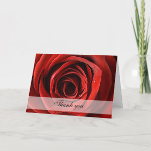 Tarjeta de agradecimiento de boda de Rosa Roja