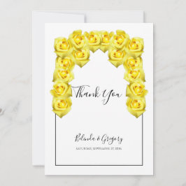 Tarjeta de agradecimiento de Boda de rosas amarill