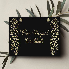 Tarjeta de agradecimiento de boda de rosas reales 