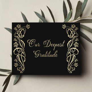 Tarjeta de agradecimiento de boda de rosas reales