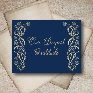 Tarjeta de agradecimiento de boda de rosas reales