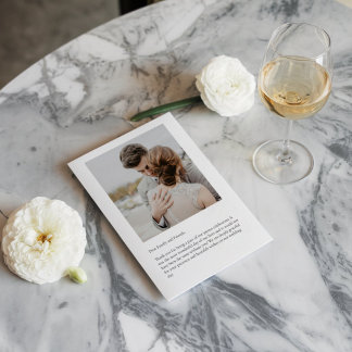 Tarjeta de agradecimiento de Boda de script clásic