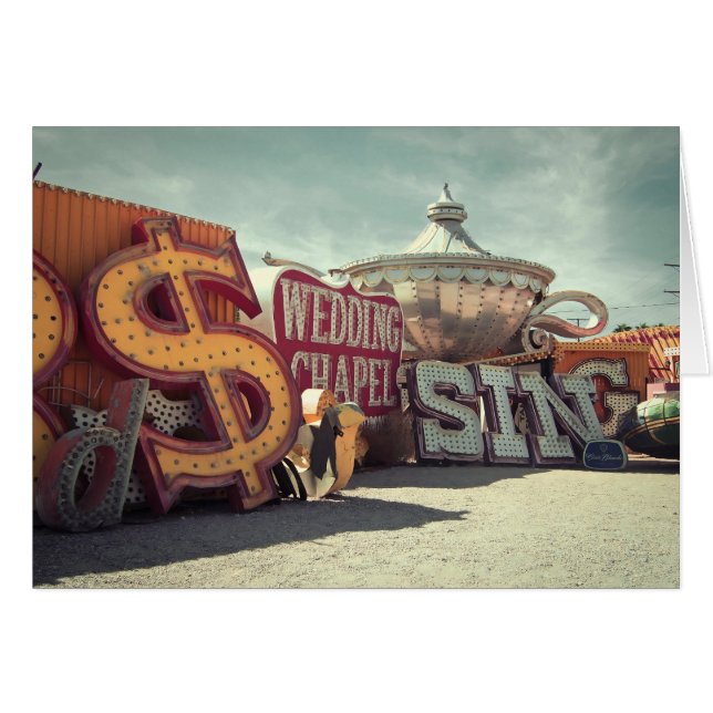 Tarjeta de agradecimiento de boda de Señales Retro (Anverso (Horizontal))