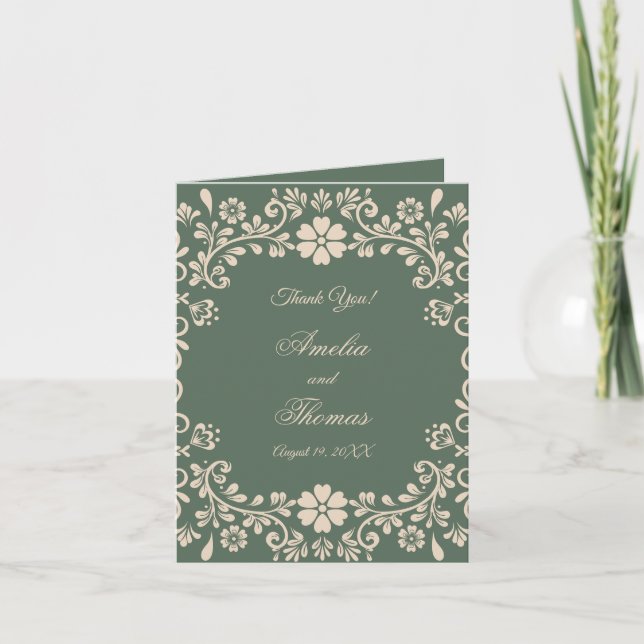 Tarjeta de agradecimiento de boda de Talavera mexi (Anverso)