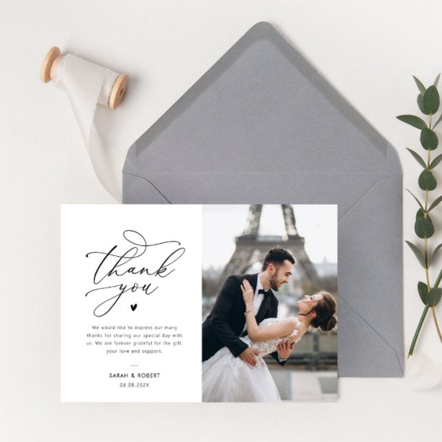 tarjeta de agradecimiento de boda de tipografía ne (Subido por el creador)