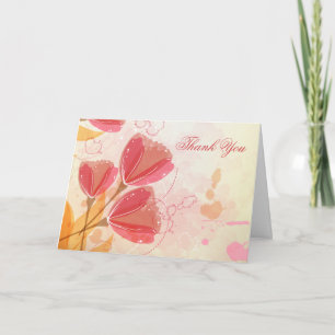 Tarjeta de agradecimiento de boda de tulipanes ros