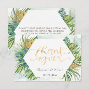 Tarjeta de agradecimiento de boda de verano con ho
