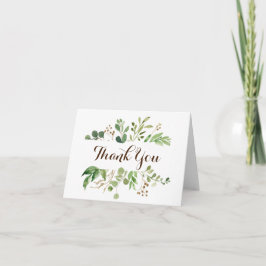 Tarjeta de agradecimiento de boda de Verdes Marco