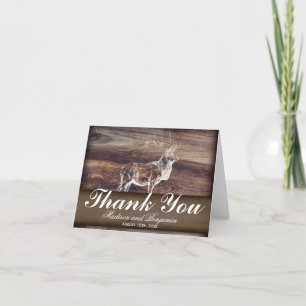 Tarjeta de agradecimiento de boda de vida silvestr