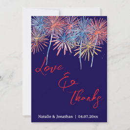 Tarjeta de agradecimiento de boda del 4 de julio c