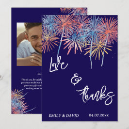 Tarjeta de agradecimiento de boda del 4 de julio c