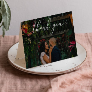 Tarjeta de agradecimiento de boda doblada - Escrit