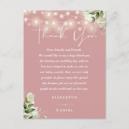 Tarjeta de agradecimiento de boda Dusty Rose Green