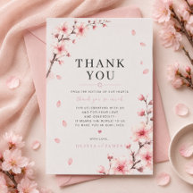 Tarjeta de agradecimiento de boda Elegancia Flor d