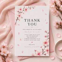 Tarjeta de agradecimiento de boda Elegancia Flor d