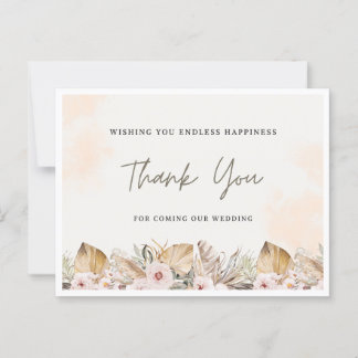 Tarjeta de agradecimiento de boda | Elegante
