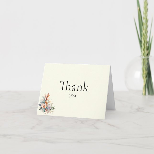 Tarjeta de agradecimiento de boda elegante (Anverso)