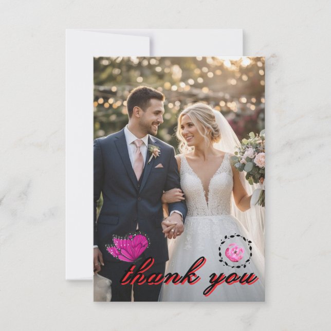 💍 Tarjeta de agradecimiento de boda elegante (Anverso)