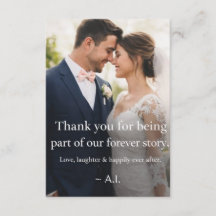 Tarjeta de agradecimiento de boda elegante
