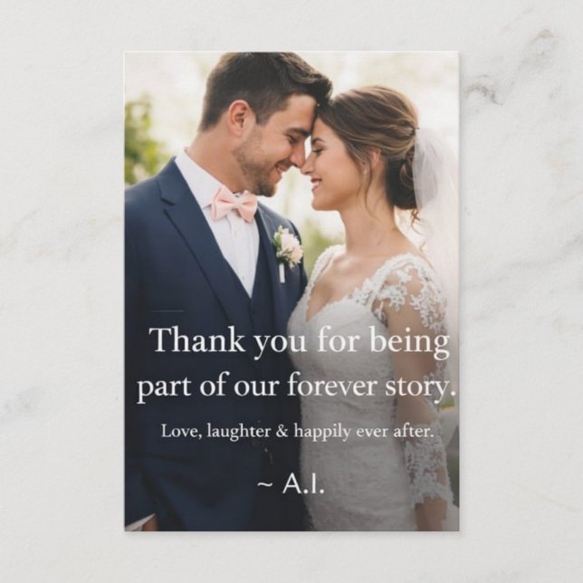 Tarjeta de agradecimiento de boda elegante (Anverso)