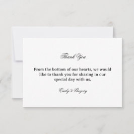 Tarjeta de agradecimiento de boda elegante