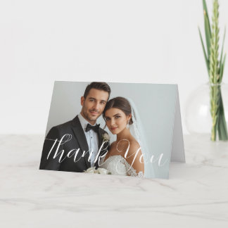 Tarjeta de agradecimiento de boda elegante