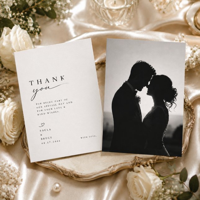 Tarjeta de agradecimiento de boda elegante a dos c (Subido por el creador)