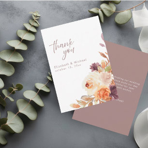 Tarjeta de agradecimiento de boda elegante Blush P