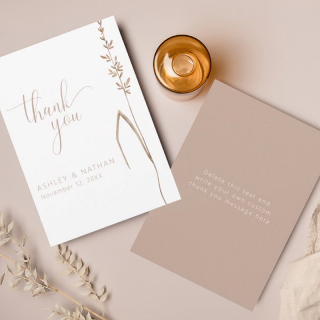 Tarjeta de agradecimiento de boda elegante boho de (Subido por el creador)