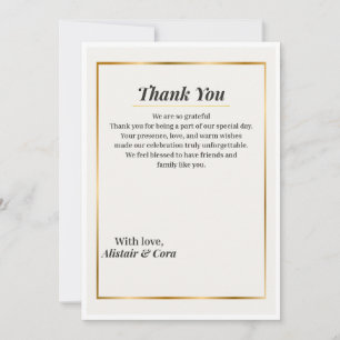 Tarjeta de agradecimiento de boda elegante Clási