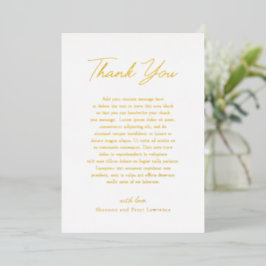 Tarjeta de agradecimiento de boda elegante clásica